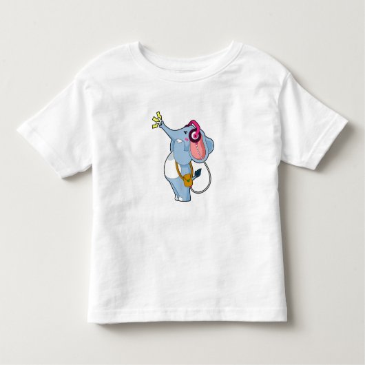 Elephant Headphone Music Kinder Shirts (Voorkant)