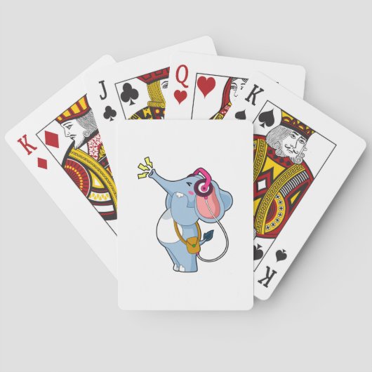 Elephant Headphone Music Pokerkaarten (Achterkant)