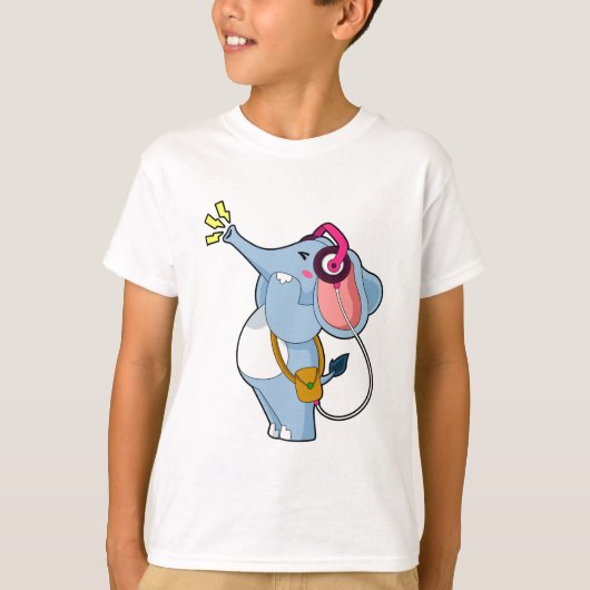 Elephant Headphone Music T-shirt (Voorkant)