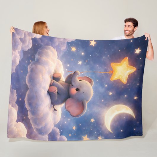 elephant heart large blanke fleece deken (In situ)