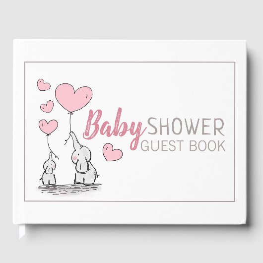 Elephant Hearts Baby shower Gastenboek (Voorkant)