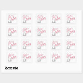Elephant Hearts Baby shower Square Sticker (Vel)