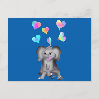 Elephant Hearts beroemd gemaakt door The Happy Juu Briefkaart