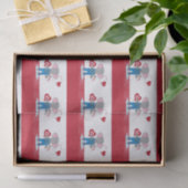 Elephant Hearts Pattern | Rood wittepapier Tissuepapier (Geschenk)