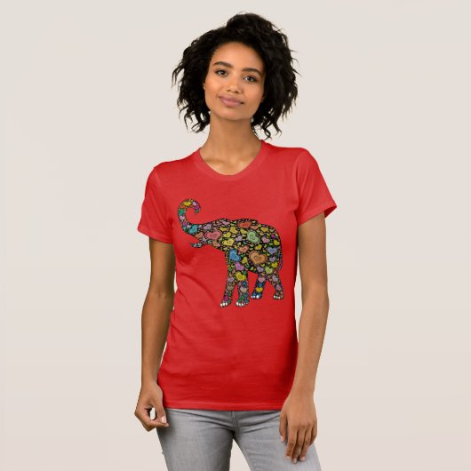 Elephant Hearts Pattern T-shirt (Voorkant volledig)