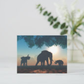 Elephant herd briefkaart (Staand voorkant)