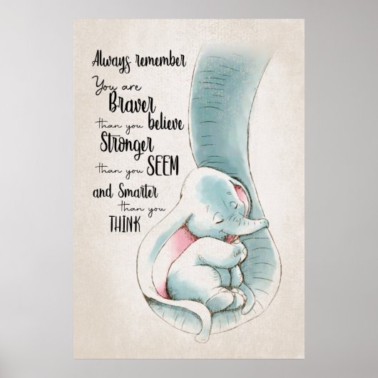Elephant herinnert zich altijd dat je braver bent poster (Voorkant)