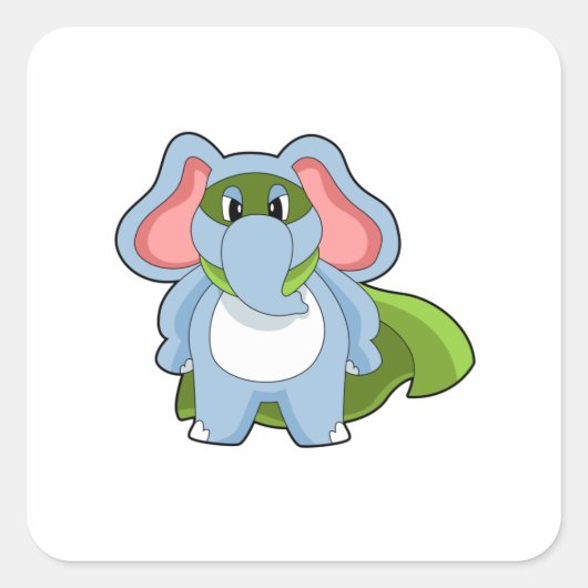 Elephant Hero Vierkante Sticker (Voorkant)