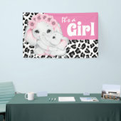 Elephant het is een meisje schattige luipaard die spandoek (Beurs)