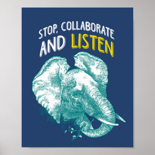 Éléphant Hip Hop Impression d'art poster 8x10