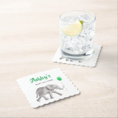 Elephant Holding Ballon Baby shower Paper Onderzet Kartonnen Onderzetters (Insitu)