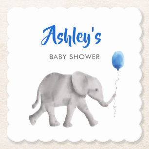 Elephant Holding Ballon Baby shower Paper Onderzet Kartonnen Onderzetters