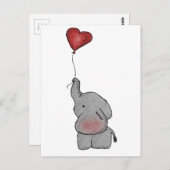 Elephant Holding ballon Briefkaart (Voorkant / Achterkant)