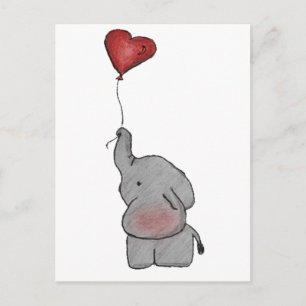 Elephant Holding ballon Briefkaart