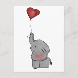 Elephant Holding ballon Briefkaart
