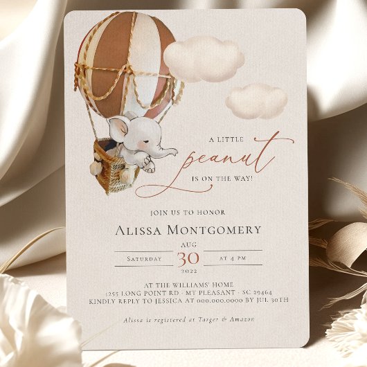 Elephant Hot-Air Ballonuitnodiging Kaart