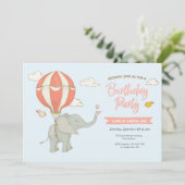 Elephant Hot Air Balloon Invitation Anniversaire (Debout devant)