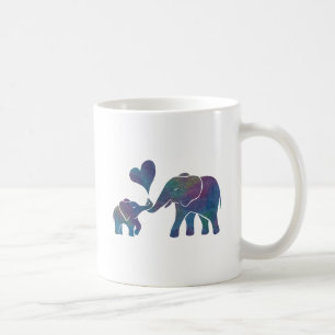 Elephant Hugs Rainbow mama en Baby met hart Koffiemok