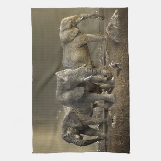 Elephant Hunter over Safari Theedoek (Verticaal)