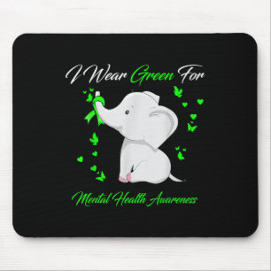 Elephant I Draag Green for Mental Health Awareness Muismat