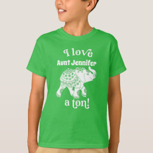 Elephant I Love Name a Ton Kinder Personated T-shirt