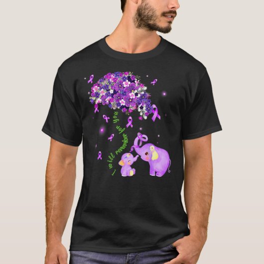 Elephant I Will Remember For You Sunflower Alzheim T-shirt (Voorkant)