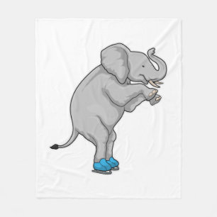 Elephant Ice skating Ice schaatsen Fleece Deken