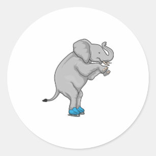 Elephant Ice skating Ice schaatsen Ronde Sticker
