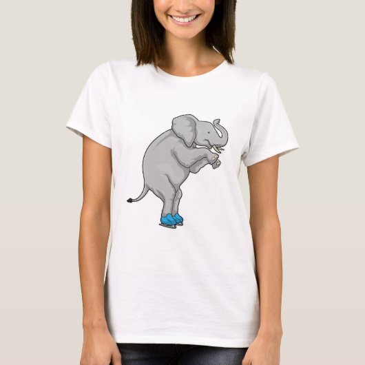 Elephant Ice skating Ice schaatsen T-shirt (Voorkant)