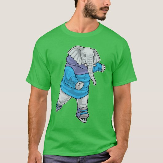 Elephant Ice skating Ice schaatsen T-shirt (Voorkant)