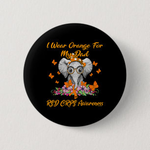 Elephant ik Draag Oranje voor mijn vader RSD CRPS Ronde Button 5,7 Cm