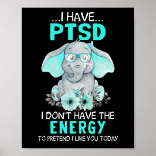 Elephant Ik heb PTSD Bewustheid Poster