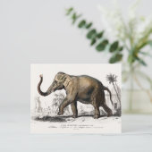 Elephant Illustration Art Print Briefkaart (Staand voorkant)