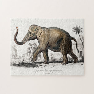 Elephant Illustration  Art Print Legpuzzel
