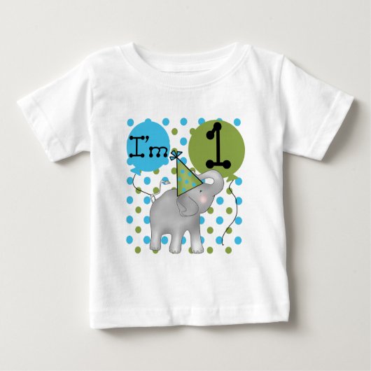 Elephant I'm 1 First Birthday Tshirts and Gifts (Voorkant)