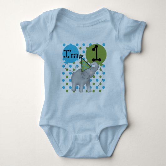 Elephant I'm 1 First Birthday Tshirts and Gifts (Voorkant)