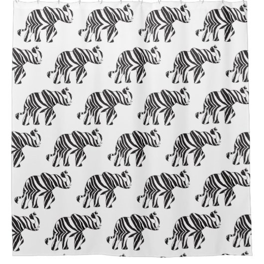 Elephant in A Zebra Print Douchegordijn (Voorkant)