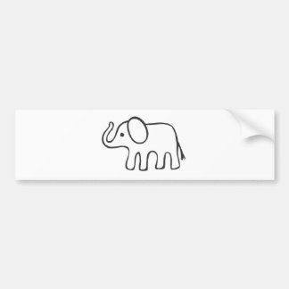 Elephant in Black and White Sketch Bumpersticker