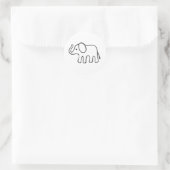 Elephant in Black and White Sketch Ronde Sticker (Tas)