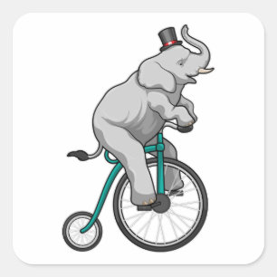 Elephant in Circus met fiets Vierkante Sticker