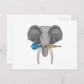 Elephant in Darts met Dart Briefkaart (Voorkant / Achterkant)