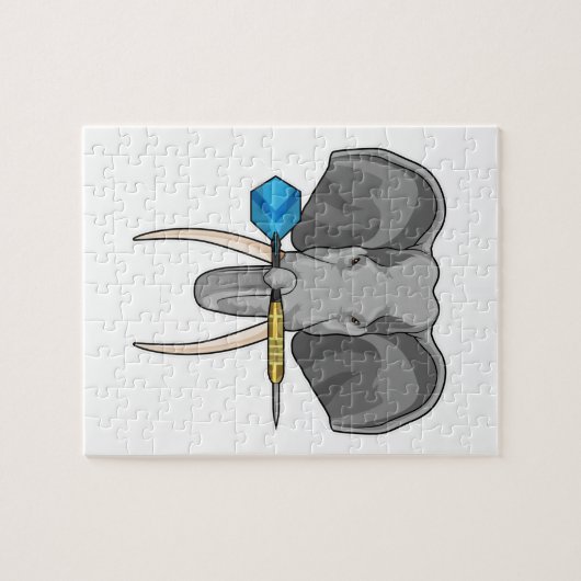 Elephant in Darts met Dart Legpuzzel (Horizontaal)