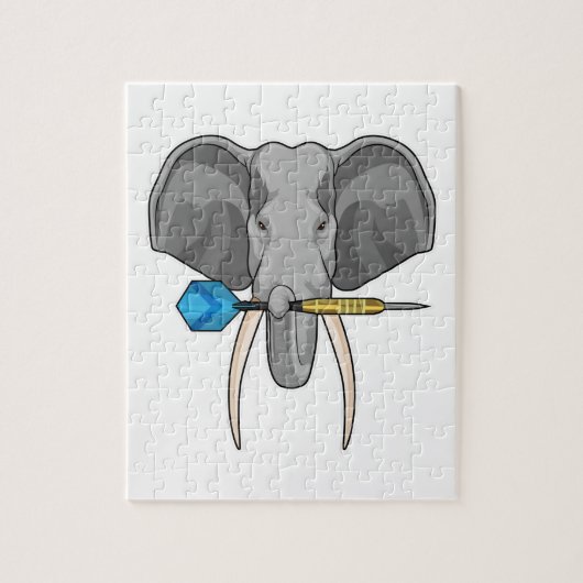 Elephant in Darts met Dart Legpuzzel (Verticaal)