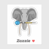 Elephant in Darts met Dart Sticker (Vel)