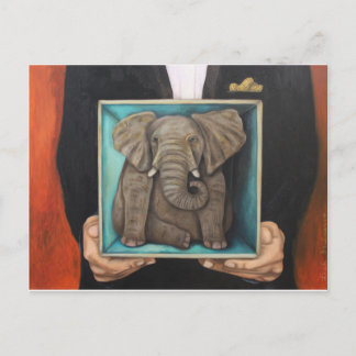 Elephant in de doos briefkaart