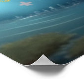 Elephant in een boat Personalized Art Nursery Poster (Hoek)