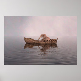 Elephant in een Boat Poster