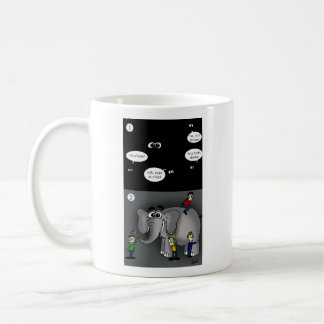 Elephant in een donkere kamer koffiemok