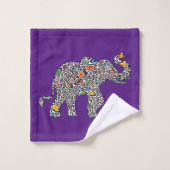 Elephant in een Psychedelic Cheetah Pattern Bad Handdoek (Wasdoekje)