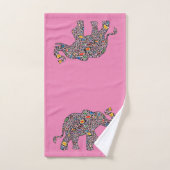 Elephant in een Psychedelic Cheetah Pattern Bad Handdoek (Handdoek)